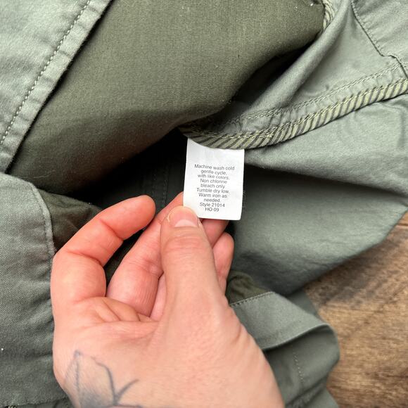 J Crew Jacket Women's Small Green Field Utility Military Pockets Button Up 6280 - Picture 7 of 11